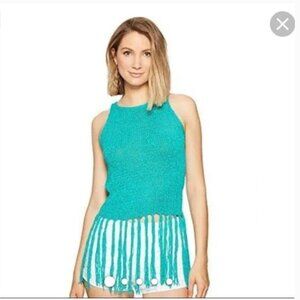 Jack by BB Dakota Fringe Boho Teal Top S NWOT